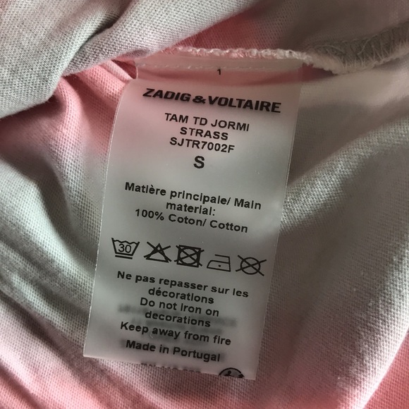 Zadig & Voltaire Tam Jormi Strass Tie Dye Tank Top with Rhinestones S M and L - Picture 9 of 10